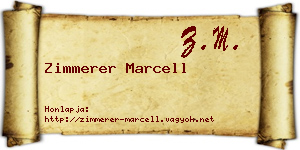 Zimmerer Marcell névjegykártya